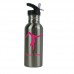 600ML Stainless Steel Water Bottle with Straw Top - Silver